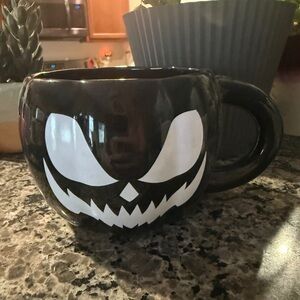 Killstar Oversized Black Pumpkin jack o lantern mug